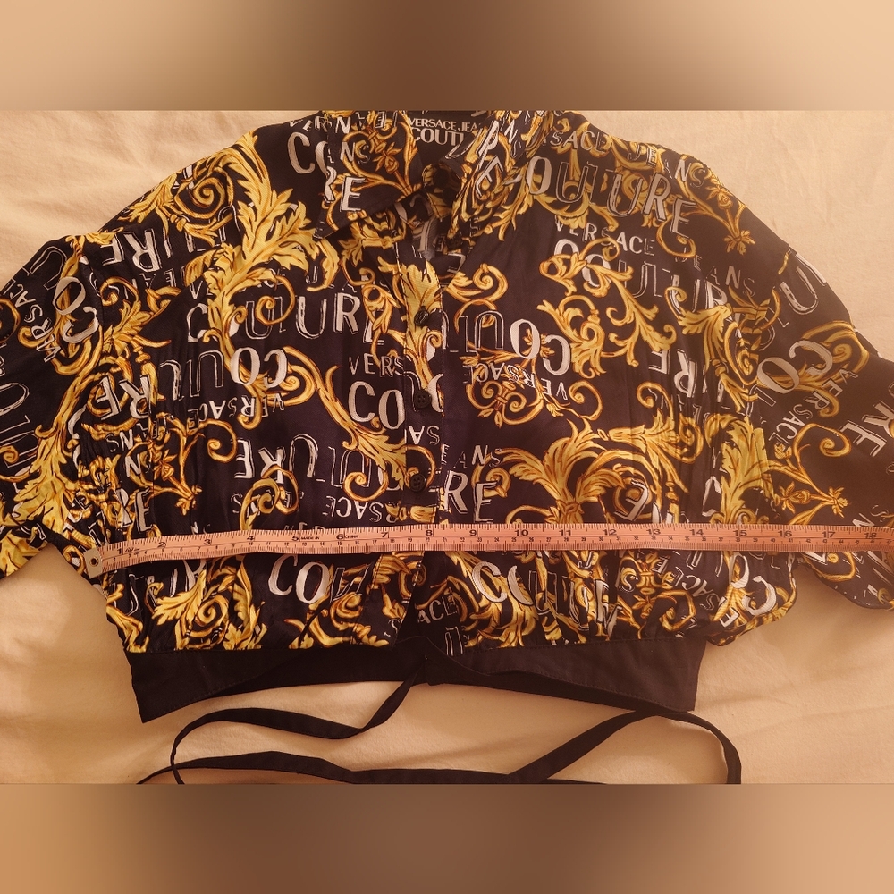 NWOT Logo Baroque VERSACE Cropped Shirt Jacket Bolero XS, S / 40 Barocco Print - Picture 6 of 13